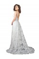 Sleeveless V-Neck Lace Off White Chapel Train Wedding Dress Cardiff