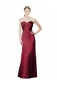 Sleeveless Strapless Satin Burgundy Long Bridesmaid Dress / Evening Dress Cardiff