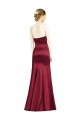 Sleeveless Sweetheart Satin Burgundy Long Bridesmaid Dress Cardiff