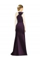 Sleeveless One Shoulder Satin Grape Long Bridesmaid Dress Cardiff