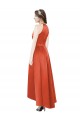 Sleeveless Halter Neck Satin Spice Red High Low Bridesmaid Dress Cardiff