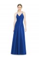 Sleeveless V-Neck Satin Royal Blue Long Bridesmaid Dress Cardiff
