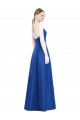 Sleeveless V-Neck Satin Royal Blue Long Bridesmaid Dress Cardiff