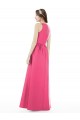 Sleeveless Jewel Neck Satin Ruby Long Bridesmaid Dress Cardiff