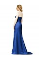 Sleeveless Strapless Satin Dark Navy Long Bridesmaid Dress Cardiff
