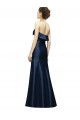 Sleeveless Strapless Satin Dark Navy Mermaid Long Bridesmaid Dress Cardiff