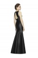 Sleeveless High Neck Satin Black Long Bridesmaid Dress Cardiff