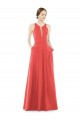 Sleeveless Jewel Neck Satin Firecracker Long Bridesmaid Dress Cardiff