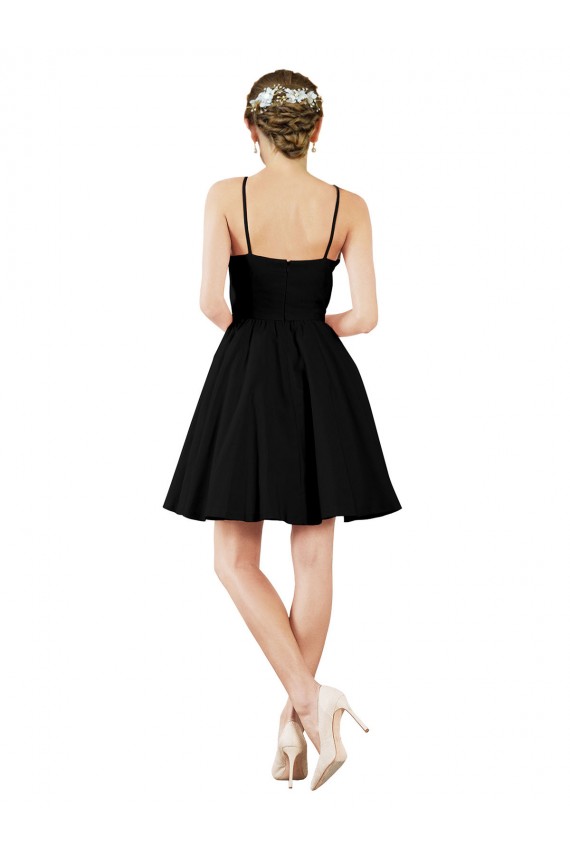 Sleeveless Halter Neck Satin Dark Navy Knee Length Bridesmaid Gown Cardiff