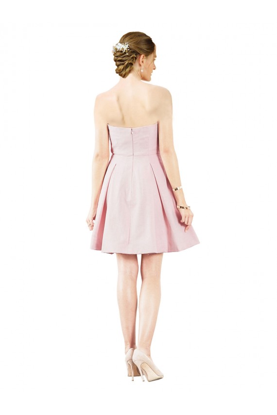 Sleeveless Sweetheart Satin Pink Knee Length Evening Gown / Bridesmaid Dress Cardiff