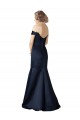 Cap Sleeves V-Neck Satin Dark Navy Long Prom Dress / Bridesmaid Dress Cardiff