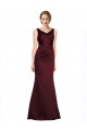 Sleeveless V-Neck Satin Burgundy Long Black Tie Evening Gown / Prom Dress / Bridesmaid Dress Cardiff