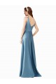 Sleeveless High Neck Satin Long Black Tie Prom Dress / Bridesmaid Dress Cardiff