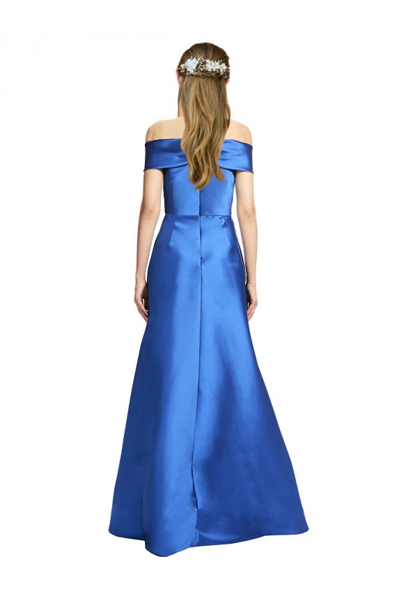 Sleeveless Off the Shoulder Satin Long Black Tie Evening Gown / Prom Dress / Bridesmaid Dress Cardiff