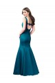 Sleeveless Bateau Neck Satin Peacock Blue Long Prom Dress / Bridesmaid Dress Cardiff