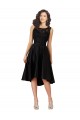 Sleeveless Illusion Neck Satin & Lace Black Midi Length High Low Bridesmaid Dress Cardiff