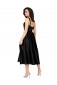 Sleeveless Square Neck Satin Black Knee Length Prom Dress / Bridesmaid Dress Cardiff