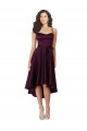 Sleeveless Scoop Neck Neck Satin Grape Short High Low Prom Dress / Bridesmaid Dress Cardiff