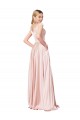 Sleeveless High Neck Satin Pink Long Formal Evening Gown / Prom Dress / Bridesmaid Dress Cardiff