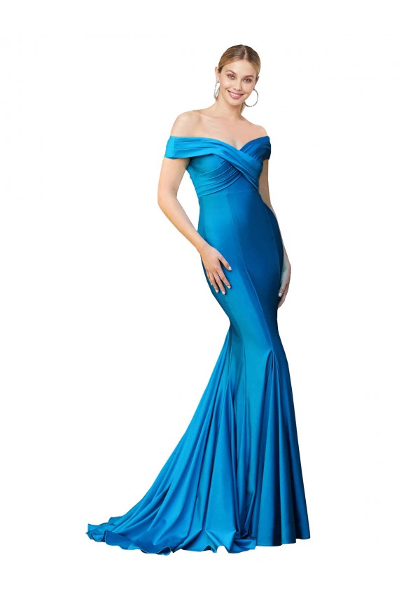 Sleeveless High Neck Satin Peacock Blue Long Formal Evening Gown / Prom Dress / Bridesmaid Dress Cardiff