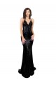Sleeveless V-Neck Sequin Black Long Black Tie Evening Gown / Prom Dress / Bridesmaid Dress Cardiff