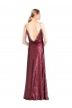Sleeveless High Neck Sequin Burgundy Long Formal Evening Gown / Prom Dress / Bridesmaid Dress Cardiff