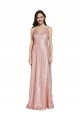 Sleeveless V-Neck Sequin Rose Gold Long Formal Evening Gown / Prom Dress / Bridesmaid Dress Cardiff