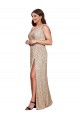 Sleeveless V-Neck Sequin Gold Long Black Tie Plus Size Evening Gown / Prom Dress / Bridesmaid Dress Cardiff