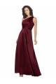 Sleeveless One Shoulder Silk like Satin Burgundy Long Formal Evening Gown / Prom Dress / Bridesmaid Dress Cardiff