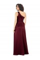 Sleeveless One Shoulder Silk like Satin Burgundy Long Formal Evening Gown / Prom Dress / Bridesmaid Dress Cardiff