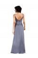 Sleeveless V-Neck Silk like Satin Black Column Long Formal Evening Gown / Prom Dress / Bridesmaid Dress Cardiff