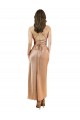 Sleeveless Cowl Neck Silk like Satin Rose Gold Midi Length Formal Evening Gown / Prom Dress / Bridesmaid Dress Cardiff