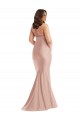 Sleeveless Halter Neck Silk like Satin Dusty Pink Long Formal Plus Size Evening Gown / Prom Dress / Bridesmaid Dress Cardiff