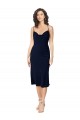 Sleeveless Cowl Neck Silk like Satin Dark Navy Midi Length Formal Evening Gown / Prom Dress / Bridesmaid Dress Cardiff