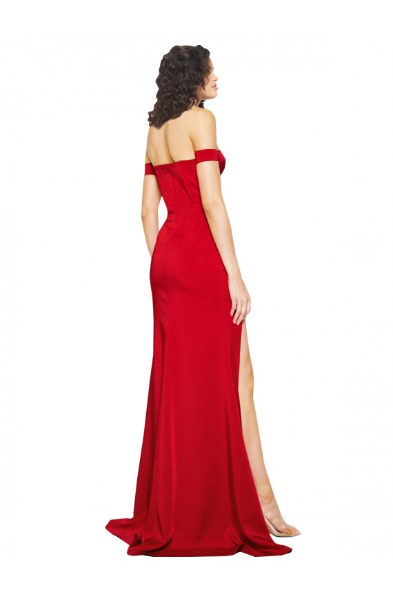 Sleeveless Sweetheart Silk like Satin Red Long Formal Evening Gown / Prom Dress / Bridesmaid Dress Cardiff