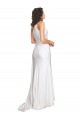 Sleeveless One Shoulder Silk like Satin White Long Wedding Dress Cardiff