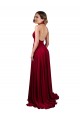 Sleeveless V-Neck Spandex Burgundy Long Black Tie Evening Gown / Prom Dress / Bridesmaid Dress Cardiff