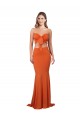 Sleeveless Strapless Spandex Orange Long Formal Evening Gown / Prom Dress / Bridesmaid Dress Cardiff