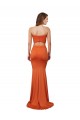 Sleeveless Strapless Spandex Orange Long Formal Evening Gown / Prom Dress / Bridesmaid Dress Cardiff