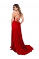 Sleeveless Square Neck Spandex & Lace Red Long Semi Formal Evening Dress / Prom Dress / Bridesmaid Dress Cardiff
