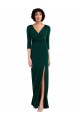 Long Sleeves V-Neck Spandex Dark Green Long Formal Evening Gown / Prom Dress / Bridesmaid Dress Cardiff