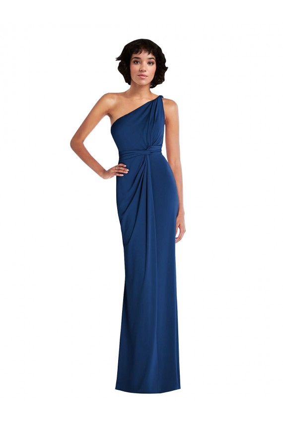 Sleeveless One Shoulder Spandex Royal Blue Long Semi Formal Evening Dress / Prom Dress / Bridesmaid Dress Cardiff