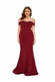 Sleeveless Off the Shoulder Spandex Burgundy Long Formal Plus Size Evening Gown / Prom Dress / Bridesmaid Dress Cardiff