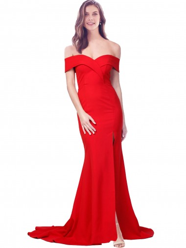 Sleeveless Sweetheart Stretch Crepe Red Long Bridesmaid Dress / Evening Dress Cardiff