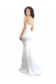Sleeveless High Neck Stretch Crepe White Long Formal Evening Gown / Prom Dress / Bridesmaid Dress Cardiff