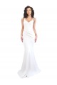 Sleeveless High Neck Stretch Crepe White Long Black Tie Evening Gown / Prom Dress / Bridesmaid Dress Cardiff