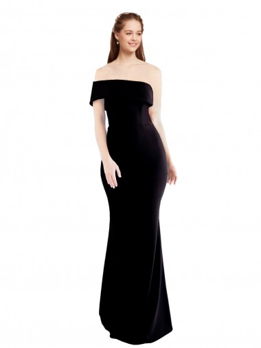 Sleeveless One Shoulder Stretch Crepe Black Long Formal Evening Gown / Prom Dress / Bridesmaid Dress Cardiff