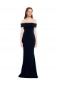 Sleeveless Off the Shoulder Stretch Crepe Dark Navy Long Formal Dress / Bridesmaid Dress Cardiff
