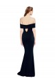 Sleeveless Off the Shoulder Stretch Crepe Dark Navy Long Formal Dress / Bridesmaid Dress Cardiff