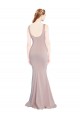 Cap Sleeves Scoop Neck Stretch Crepe Dusty Pink Long Formal Evening Gown / Prom Dress / Bridesmaid Dress Cardiff